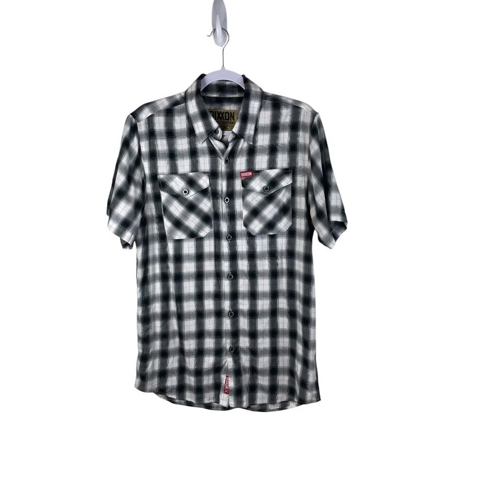 Dixxon Flannel Bamboo Plaid Short Sleeve Button Down S